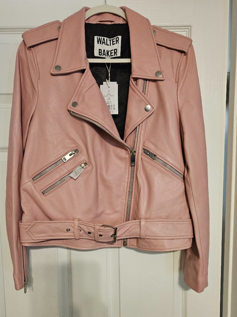 Walter Baker Allison Leather Moto Jacket Color Taffy Size XL